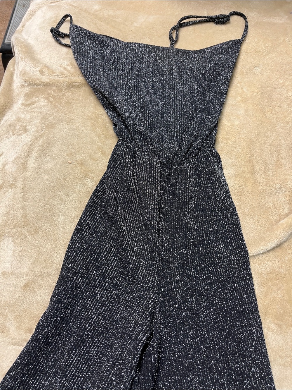 Urban Outfitters Silver Metallic Knit Jumpsuit